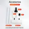 Accesorios para aspiradora: cepillos, boquillas y varillas de conexión.