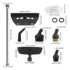 Accesorios de limpiador a vapor con dimensiones detalladas.
