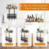Toallero Plegable con Estante y Ganchos Toallero plegable de pared con estante superior y ganchos.